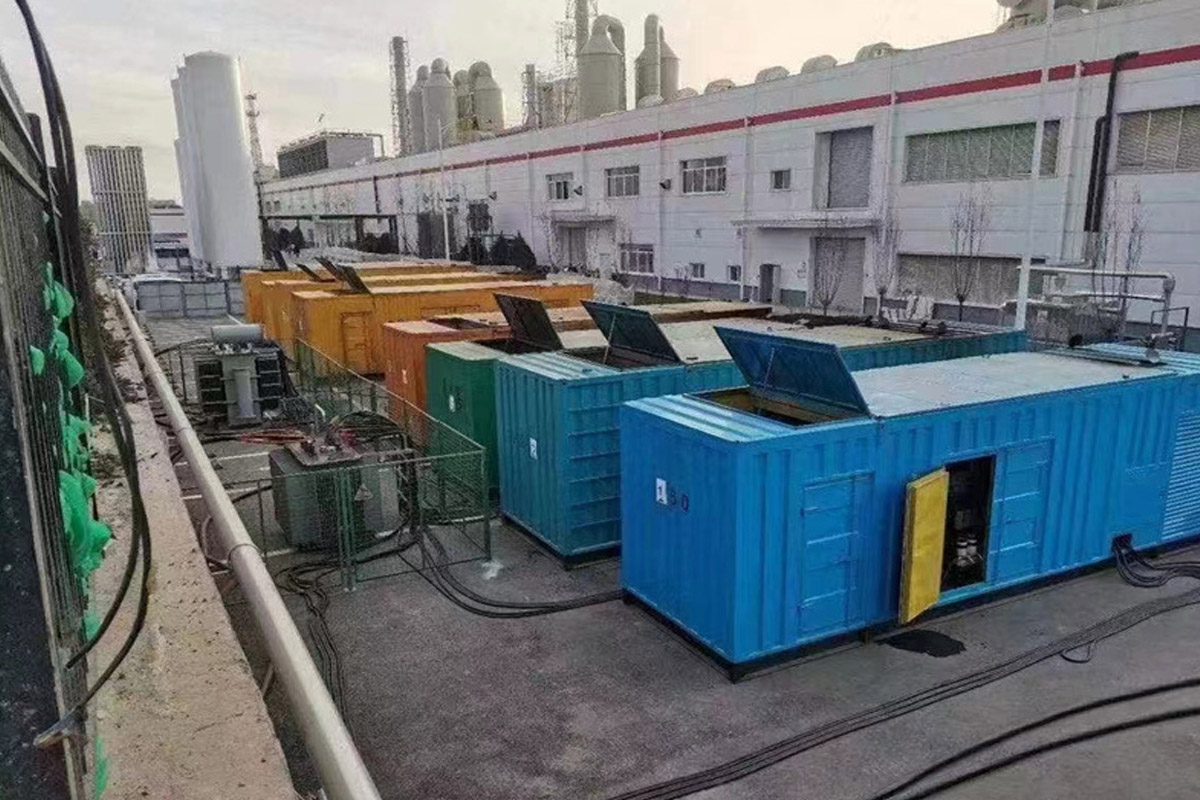 陕州发电机租赁施工现场